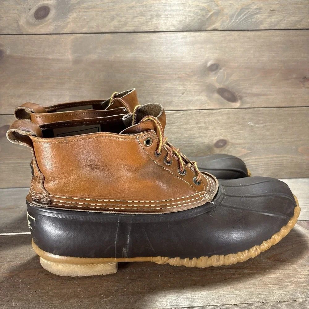 ll bean duck boots mens size 12 wide shoes brown hunting winter waterproof boots